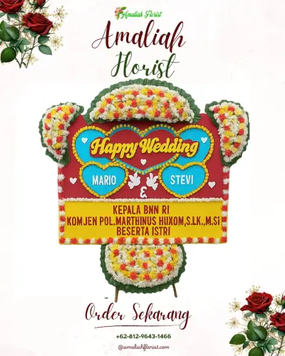 Karangan Papan Bunga Pernikahan di Kepanjenlor